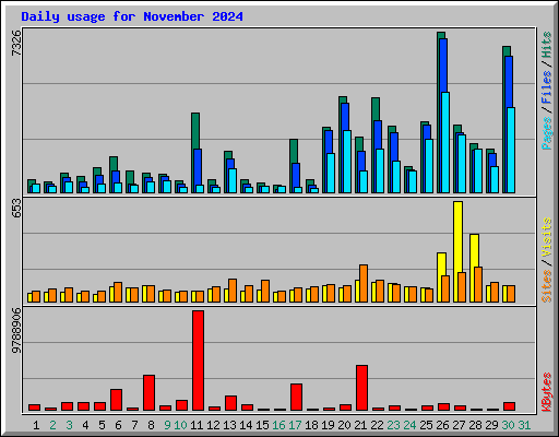 Daily usage for November 2024