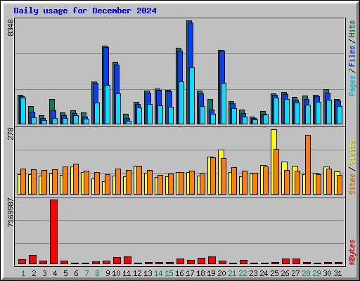 Daily usage for December 2024