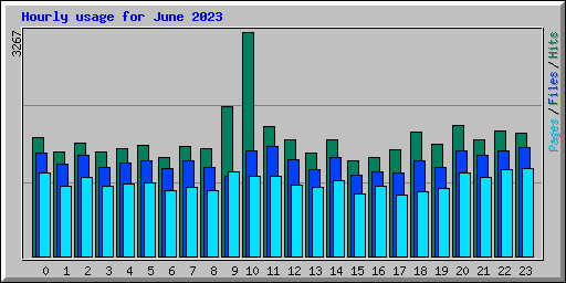 Hourly usage for June 2023