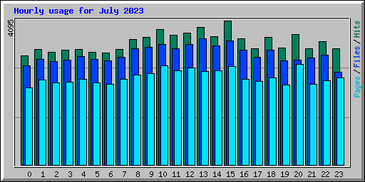 Hourly usage for July 2023