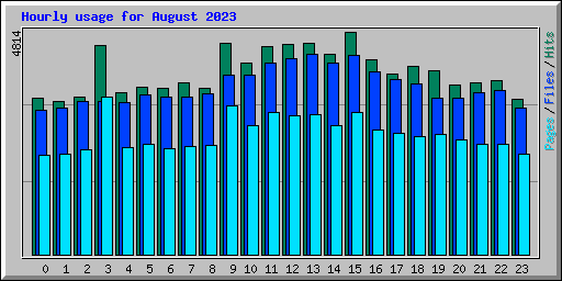 Hourly usage for August 2023