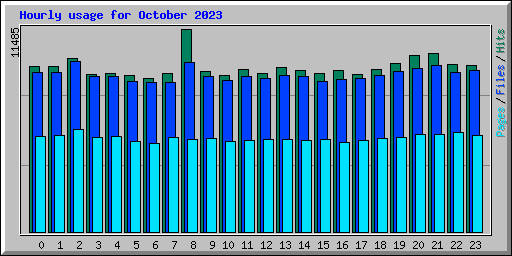 Hourly usage for October 2023